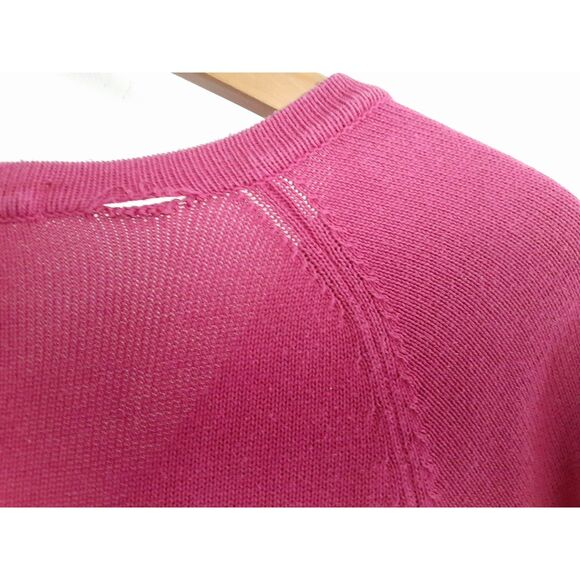 Chestnut Hill 100% Cotton Knit Womens VNeck Button Pink Cardigan S - Picture 8 of 11